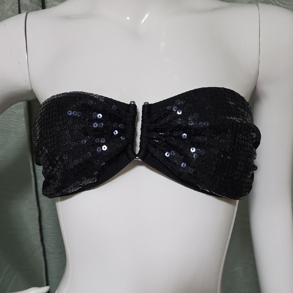 Elegant Black Sequin Bandeau